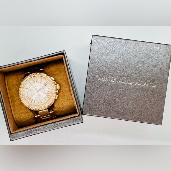 Michael Kors Women's Mini Camille Quartz Crystal Accented Watch